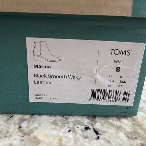 Black Toms Women’s Leather Bootie size 8 - Picture 3 of 6